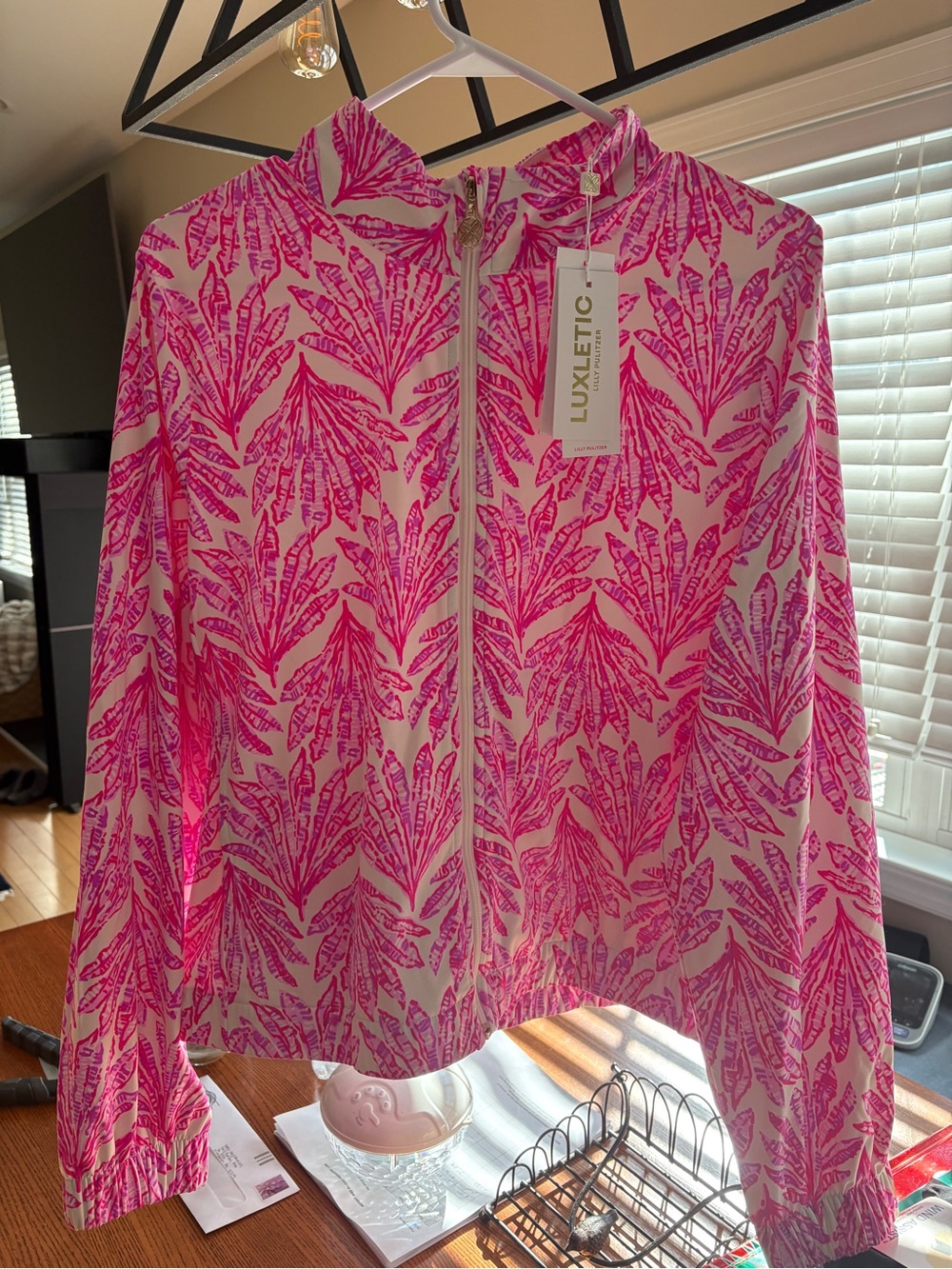 Lilly Pulitzer Pink Leaf Print Jacket